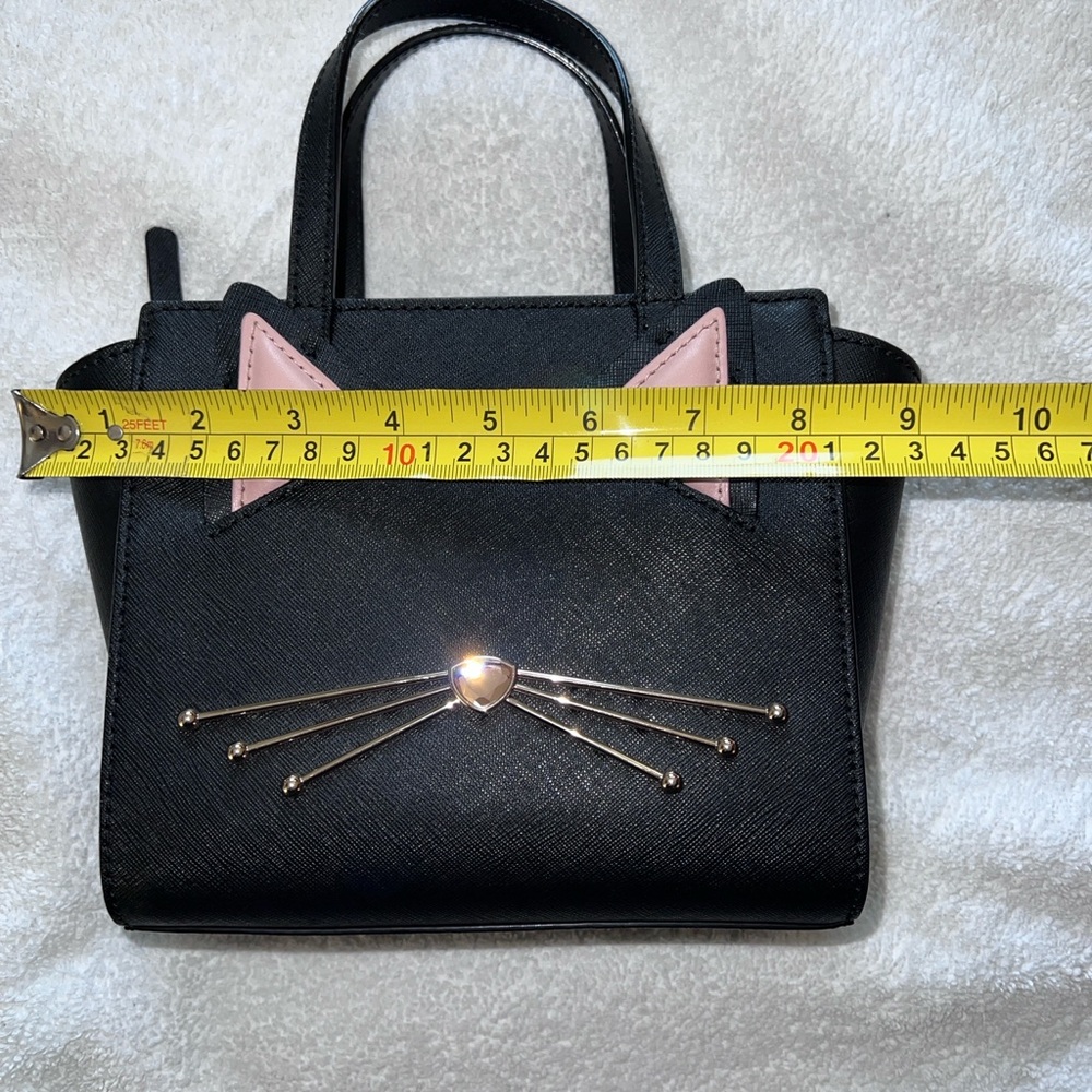 RARE Kate Spade Black Cat Mini Hayden Jazz Things Up Crossbody Bag Satchel - Picture 7 of 8